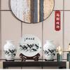 Jingdezhen vase Decoration Living Room Flower Arrangement Ceramic Home Decoration, Three-Piece Chinese Living Room TV Wine Cabinet Decoration view 2