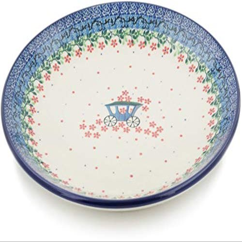 Polmedia Polish Pottery Dinner Plate - Magical Carriage Pattern Handmade in Boleslawiec Poland by Ceramika Artystyczna + Certificate of Authenticity