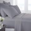 Organic Cotton Bed Sheets Set - 400TC Split Cal King Size Ultra Silver - 5 Piece Bedding - 100% GOTS Certified, Soft Silky Shiny, Luxury Finish Bedsheets - Fits 15" Deep Pocket Mattress view 1