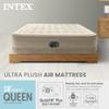 INTEX Dura-Beam Deluxe Ultra Plush Air Mattress - Fiber-Tech Built-in Electric Pump 18in Bed Height 600lb Weight Capacity Queen Size view 2