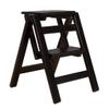 Folding Double Ladder Stool Wood 2 steps - Lightweight and Foldable Step Stool Adults Kids Step Ladders for Home Library and Loft Ladder Shelving Multi-Purpose, Max 150kg view 1