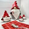 10 Strawberry Street Nordic Gnome Set Cookie Jar, 4 Piece, Gray/Red view 2