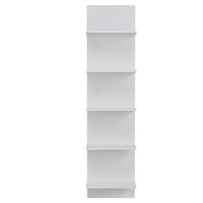 Danya B. Narrow Decorative Wall Mount Vertical Shelving Unit Modern Column with 5 Shelves Home or Office for Books, Dcor Display (White)