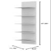 Danya B. Narrow Decorative Wall Mount Vertical Shelving Unit  Modern Column with 5 Shelves Home or Office for Books, Dcor Display (White) view 3