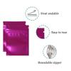 FERENLI 100PCS Mylar Zipper Lock Food Storage Bag Matte Aluminum Foil Airtight Bag with Front Window Plastic Packaging Pouch for Zip Flat Heat Seal Lock Resealable (10x15cm (3.9x5.9 inch), Pink) view 3
