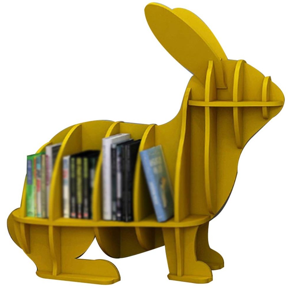 Book shelf organizer for kids Book Display Shelf For Kids ,Floor Cartoon Children's Bookshelf, Rabbit-shaped Children's Room Divider, Environmentally Friendly High-density Board, No Need To Install