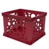 Storex Mini Crates  Stackable Small Storage Crates for Desktop Organization, 9 x 7.75 x 6 inches, School Red, 12-Pack (61593U12S) view 2