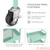 CAXXA 3-Tier Rolling Metal Storage Organizer - Mobile Utility Cart, Kitchen Cart with Caster Wheels (Aqua Green) view 3