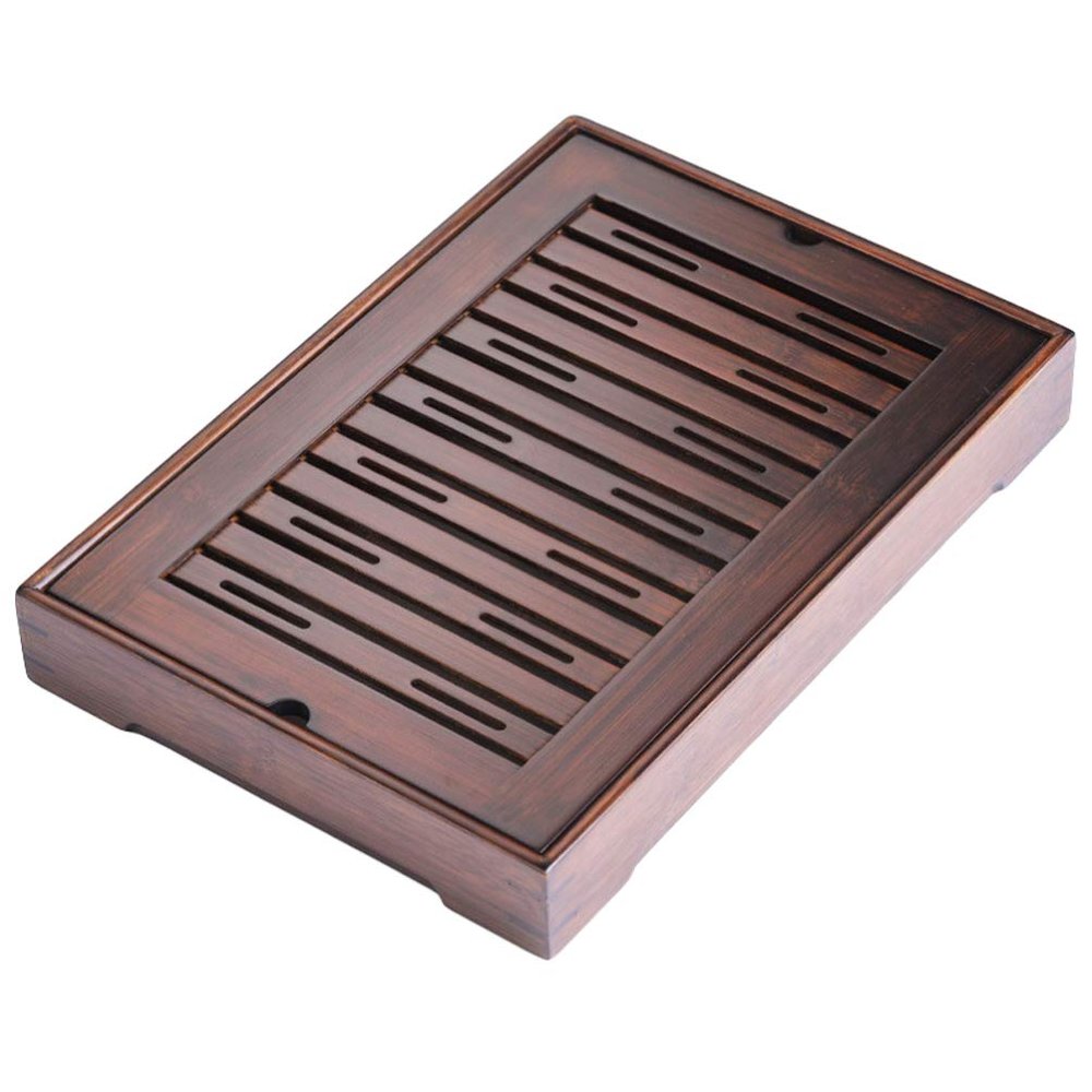 1pc Rectangular Tea Tray Water Simple Storage for Home Use Elegant Design for Tea and Easy to Clean Walnut