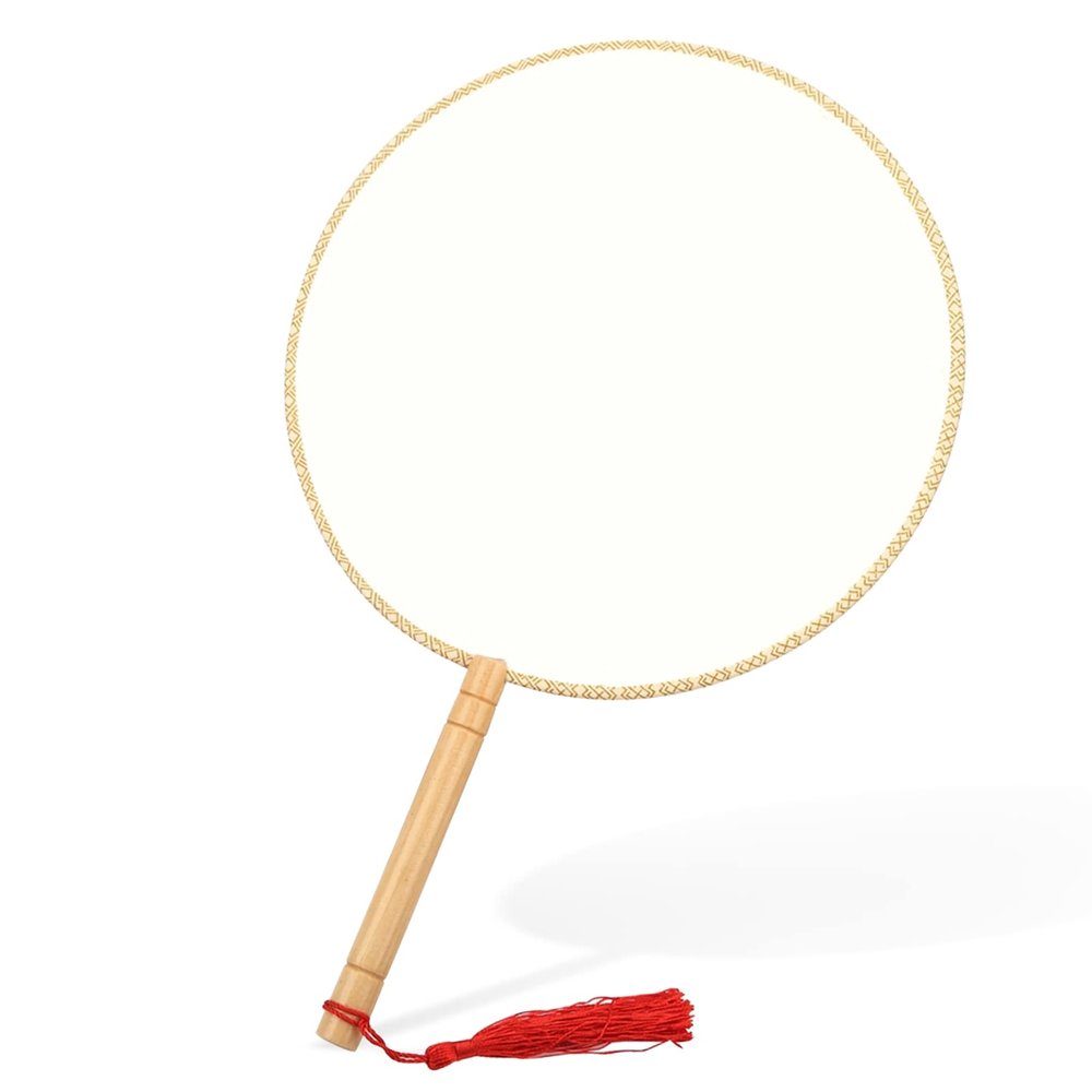 Agatige Chinese Hand Fan, Ancient Court Style Round Blank Silk Fan Chinese Fan Chinese Traditional Accessories for Women, Dance, Wedding, Embroidery, Painting