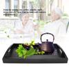 Wooden Tea Serving Tray,Tea Water Drinks Tray with Handle,Large,Black (19.69x 11.81 x 1.77inch) view 3