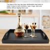 Wooden Tea Serving Tray,Tea Water Drinks Tray with Handle,Large,Black (19.69x 11.81 x 1.77inch) view 4