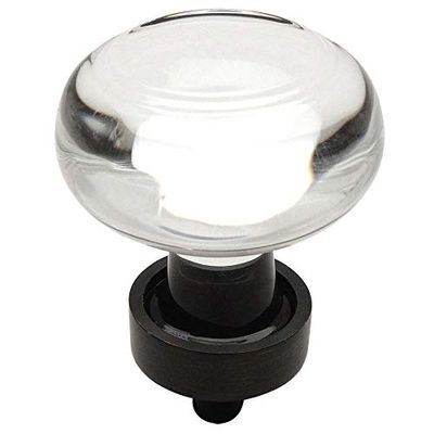 PJS Hardware 6355ORB-C Oil Rubbed Bronze & Clear Glass Cabinet Knobthe Best!