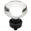 PJS Hardware 6355ORB-C Oil Rubbed Bronze & Clear Glass Cabinet Knobthe Best! view 1