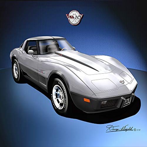 1978 Corvette Silver Anniversary Edition with Dark Gray Interior - Fine Art Print by Danny Whitfield - Size 24 X 36