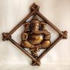 Akriti Brass Art Wares Metal Lord Ganesha Square Frame Wall Hanging Showpiece for Entrance Door, Living Room Metal Decorative Wall L*B*H - 30 * 2 * 32CM (Brown) view 1
