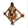 Akriti Brass Art Wares Metal Lord Ganesha Square Frame Wall Hanging Showpiece for Entrance Door, Living Room Metal Decorative Wall L*B*H - 30 * 2 * 32CM (Brown) view 2