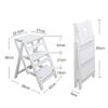 Step Stool Wood Ladder Stool Library Ascend Ladder - Lightweight Foldable for Adults Kids, Kitchen Loft Camping Indoor Outdoor Use, Safety Non-Slip, White view 2