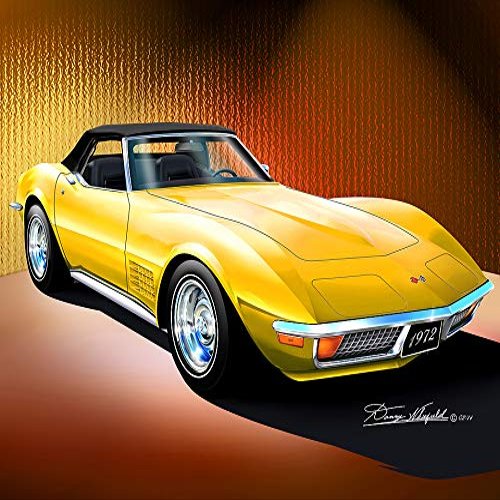 1972 Corvette convertibile Sunflower Yellow with White Wall Tires - Fine Art Print by Danny Whitfield - Size 20 X 30