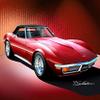 1972 Corvette convertibile Mille miglia red with White Wall Tires - Fine Art Print by Danny Whitfield - Size 24 X 36 view 1