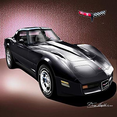 1981 Corvette Coupe Black - Fine Art Print by Danny Whitfield - Size 20 X 30