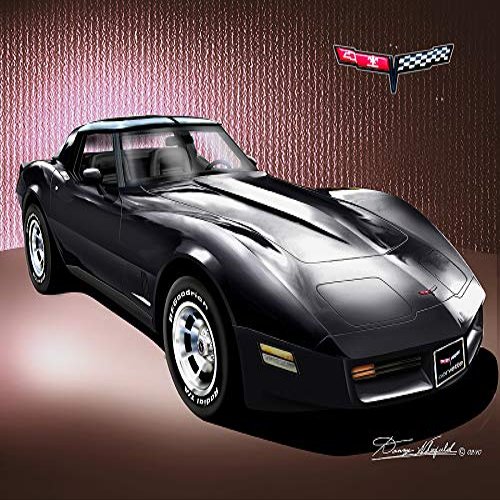 1981 Corvette Coupe Black - Fine Art Print by Danny Whitfield - Size 20 X 30