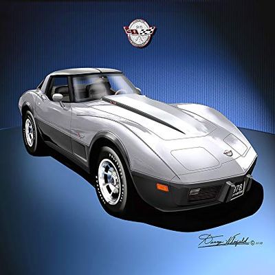 1978 Corvette Silver Anniversary Edition with Dark Gray Interior - Fine Art Print by Danny Whitfield - Size 20 X 30