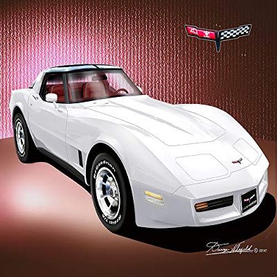 1981 Corvette Coupe Classic White - Fine Art Print by Danny Whitfield - Size 24 X 36