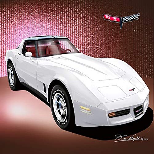 1981 Corvette Coupe Classic White - Fine Art Print by Danny Whitfield - Size 24 X 36