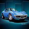 1968 Corvette 427 Coupe Lemans Blue -Fine Art Print by Danny Whitfield - Size 20 X 30 view 1