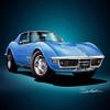1969 Corvette 427 Coupe Lemans Blue -Fine Art Print by Danny Whitfield - Size 20 X 30 view 1