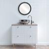 OVALCREST Round Beveled Wall Mirror for Home Decor - Virginia Style - Gloss Black - 26x26 Outside Dimensions view 4