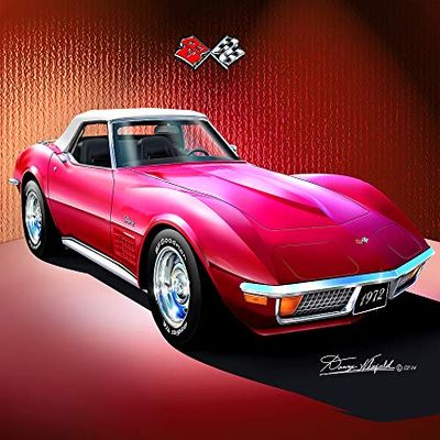 1972 Corvette convertibile Spring Rose with Letter Tires - Fine Art Print by Danny Whitfield - Size 20 X 30