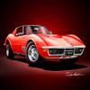 1969 Corvette 427 Coupe Monza red -Fine Art Print by Danny Whitfield - Size 20 X 30 view 1