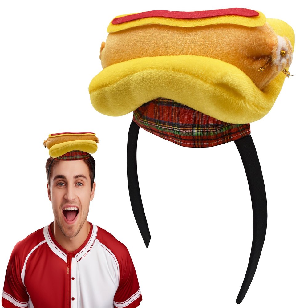 Nicky Bigs Novelties Hot Dog Hat, Hotdog Headband, Hot Dog Costume Adult, Hotdog Accessories, Funny Headband, Funny Hat, Crazy Hats, Silly Hats For Adults
