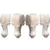 DIY Set of 4 Carvings Shaped Wood TV Table Legs Furniture Sofa Chair Ottoman Couch Bed Wardrobe Cabinet Legs Type-J view 1