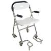 HYCH-White Folding Shower Seat, Rugged/Rust Resistant Easy to Clean Elderly, Disabled Bathroom/Out Convenient Chair with Rolling Wheels,White view 1