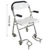 HYCH-White Folding Shower Seat, Rugged/Rust Resistant Easy to Clean Elderly, Disabled Bathroom/Out Convenient Chair with Rolling Wheels,White view 4