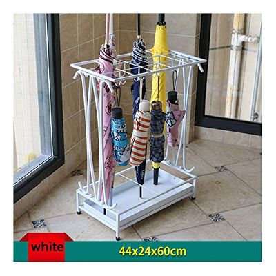 Umbrella Racks Hua Outdoor Indoor Umbrella Stand, Metal Umbrella Holder Home Hotel Entrance Corridor Crutch Rack, 44x24x60cm, 3 Colors (Color : White)