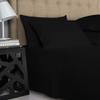 Elf Linen Luxurious 1500 Thread Count 100% Pima Cotton 4-Piece Bed Sheet Set, Queen, Black Solid Pattern (Fits Mattress Up to 4-6" Deep Pocket) view 1