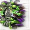 Artisan Salem witch Halloween swag for front door or inside decorations. Very full, made with black & metallic mesh, ribbon, and measures 31' H X 21' W view 4