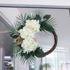 Wreaths LIU- White Hydrangea Artificial Silk Flower Front Door Pendant for Indoor or Outdoor Home Wedding Decoration view 2