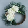 Wreaths LIU- White Hydrangea Artificial Silk Flower Front Door Pendant for Indoor or Outdoor Home Wedding Decoration view 3