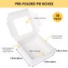 Moretoes 30pcs Bakery Boxes, 8x8x2.5 Cookie Boxes with Window, White Treat Containers for Donuts, Chocolate Strawberries, Pie, Birthday Party, Mother's Day, Weddings view 2
