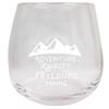 R and R Imports Fryeburg Maine Souvenir 15 oz Laser Engraved Stemless Wine Glass Adventure Awaits Design 2-Pack view 1