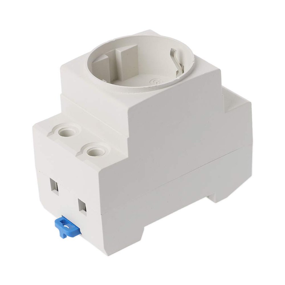 angwang Rail Socket,EU Type 35mm DIN Rail Mount AC Power Socket 16A 250V AC Connector