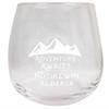 R and R Imports Notikewin Alberta Souvenir 15 oz Laser Engraved Stemless Wine Glass Adventure Awaits Design 2-Pack view 1