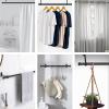 1 Inch Blackout Curtain Rods for Windows Patio, Adjustable Room Divider Curtain Rod Wall Mount & Ceiling Mount for Indoor & Outdoor, Black, 28" to 48" view 2