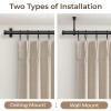1 Inch Blackout Curtain Rods for Windows Patio, Adjustable Room Divider Curtain Rod Wall Mount & Ceiling Mount for Indoor & Outdoor, Black, 28" to 48" view 4
