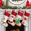 AUTGA Christmas Stockings 4 Pack, 18'' Large Xmas Stockings with Santa Snowman Gnomes Pattern, Christmas Stockings for Family Stairs Fireplace Tree Hanging Home Decorations Party Season Decor view 1